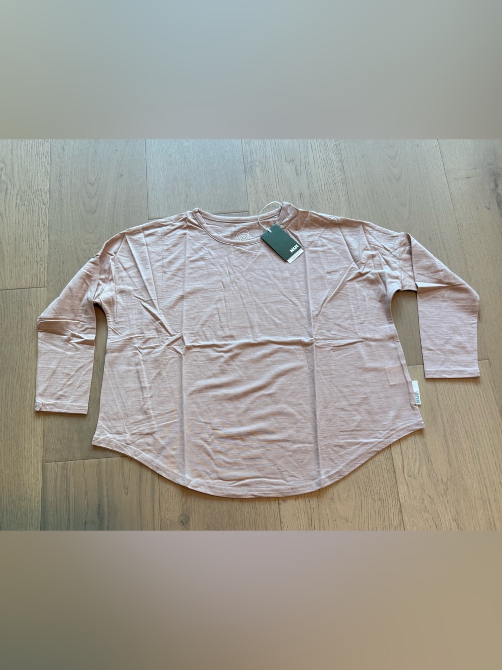 Nui Organics Steffi Long Sleeve Tee Mushroom Blush Pink- NWT